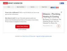 Tablet Screenshot of fakemoneygenerator.com